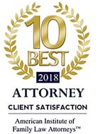 10 Best | 2018 | Attorney | Client Satisfaction | American Institute Of Family Law Attorneys